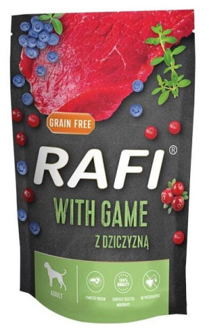 DOLINA NOTECI Rafi Dziczyzna, Borówki i Żurawina 500g (saszetka)