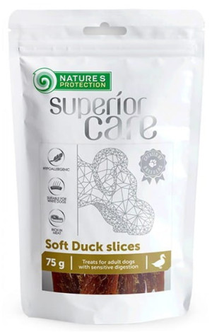 NATURES PROTECTION Superior Care White Dog Snacks Soft Duck Slices 75g