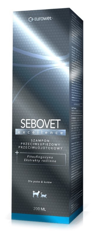 EUROWET Sebovet Excellence - Szampon przeciw łojotokowi dla psów i kotów 200ml