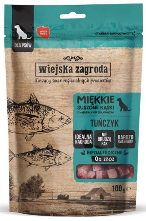 WIEJSKA ZAGRODA PIES Przysmaki Suszone Kąski Tuńczyk 100g