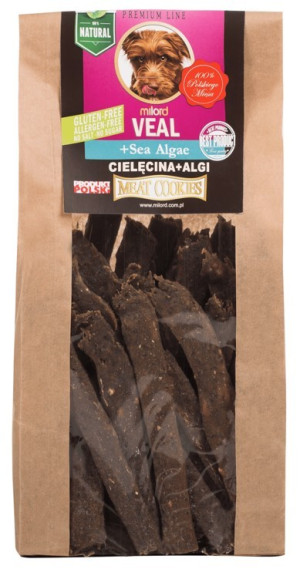 MILORD Meat Cookies - Suszone mięsne ciastka - Cielęcina z Algami 80g