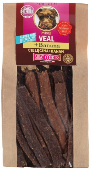 MILORD Meat Cookies - Suszone mięsne ciastka - Cięlęcina z bananem 80g