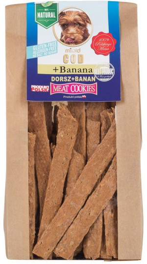 MILORD Meat Cookies - Suszone mięsne ciastka - Dorsz z Bananem 80g