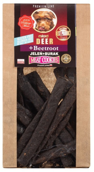 MILORD Meat Cookies - Suszone mięsne ciastka - Jeleń z Burakiem 80g