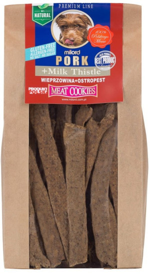 MILORD Meat Cookies - Suszone mięsne ciastka - Wieprzowina z Ostropestem 80g