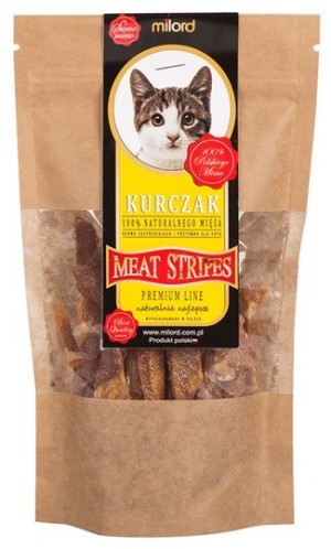 MILORD MEAT KOT Suszone Przysmaki - Paski z Kurczaka 40g