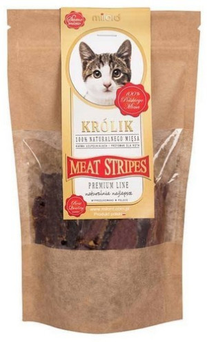 MILORD MEAT KOT Suszone Przysmaki - Paski z Królika 40g