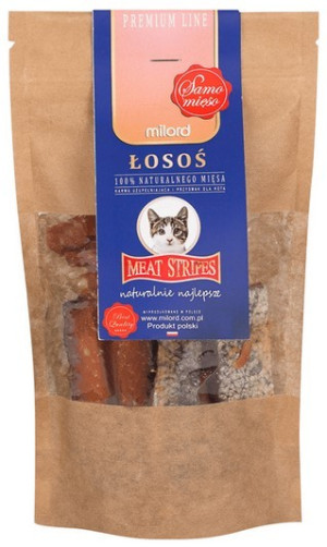 MILORD MEAT KOT Suszone Przysmaki - Paski z Łososia 40g