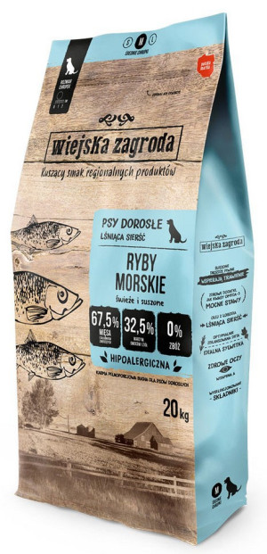 WIEJSKA ZAGRODA PIES Ryby Morskie - rozmiar chrupek M 2kg
