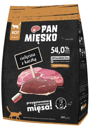 Pan Mięsko Cielęcina z kaczką dla kota M 1,6kg