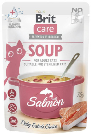 BRIT CARE Cat Soup with Salmon - z łososiem 75g