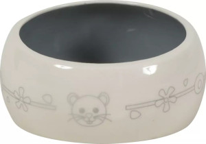 ZOLUX Miska ceramiczna dla gryzonia zapobiegająca wydostawaniu się karmy lub wody - beżowy/szary 200 ml