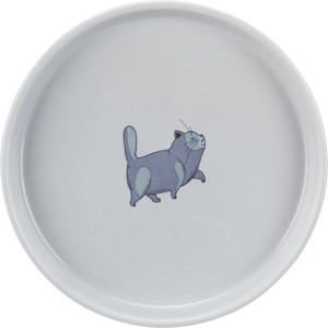 TRIXIE Miska ceramiczna dla kota 0,6l / 13cm płaska i szeroka wersja - szara