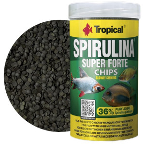 TROPICAL Super Spirulina Forte Chips - pokarm roślinny dla ryb 100ml / 52g