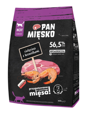PAN MIĘSKO Cielęcina z krewetkami dla kota S 5 kg