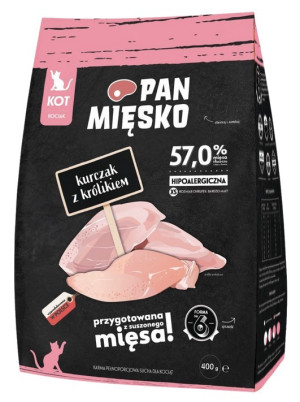 PAN MIĘSKO Kurczak z królikiem dla kociąt XS 400g