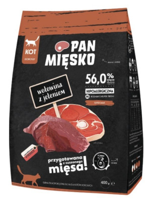 PAN MIĘSKO Wołowina z jeleniem dla kota M 400g