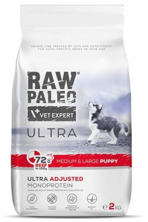 RAW PALEO Ultra Beef Medium and Large Puppy 2 kg