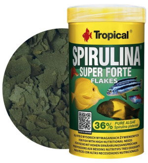TROPICAL Super Spirulina Forte 36% - pokarm roślinny dla ryb 250ml / 50g
