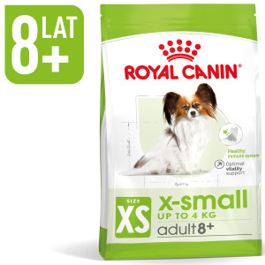 ROYAL CANIN X-Small Adult 8+ karma sucha dla psów dojrzałych powyżej 8 roku życia ras miniaturowych do 4 kg 500g
