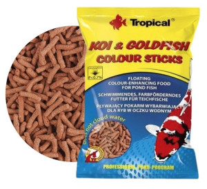 TROPICAL Koi Goldfish Colour Sticks -  pokarm wybarwiający dla koi i złotych rybek 4 kg