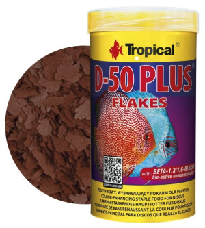 TROPICAL D-50 Plus - wybarwiający pokarm dla ryb ozdobnych 250ml / 50g (puszka)