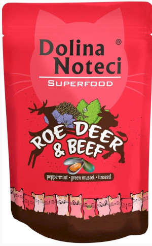 DOLINA NOTECI Superfood dla kota Sarna i Wołowina (saszetka) 85g