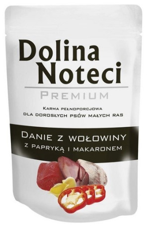 DOLINA NOTECI Danie dla Psa Wołowina z Papryką i Makaronem (saszetka) 12x 300g