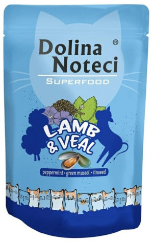 DOLINA NOTECI Superfood dla kota Jagnięcina i Cielęcina (saszetka) 12x 85g
