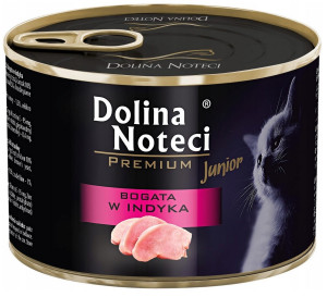 DOLINA NOTECI Premium dla kota Junior / Kitten - Bogata w indyka 185g 12x 185g
