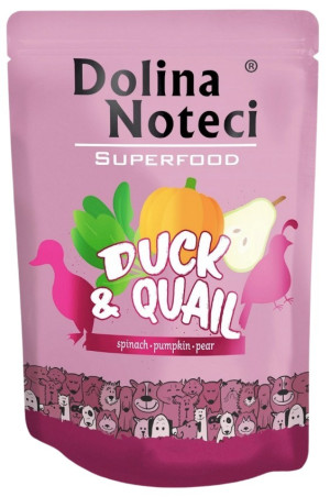 DOLINA NOTECI Superfood dla Psa Kaczka i Przepiórka (saszetka) 300g