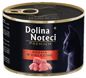 DOLINA NOTECI Premium dla kota - Bogata w cielęcinę 185g 12x 185g