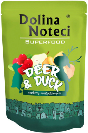 DOLINA NOTECI Superfood dla Psa Jeleń i Kaczka (saszetka) 300g