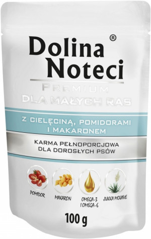 DOLINA NOTECI Premium Małe Rasy - Cielęcina z pomidorami i makaronem (saszetka) 100g