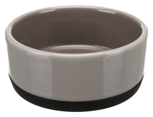 TRIXIE Miska ceramiczna z gumową podstawą  - szara 0,4l