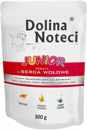 DOLINA NOTECI Premium Junior - Serca wołowe (Saszetka) 300g