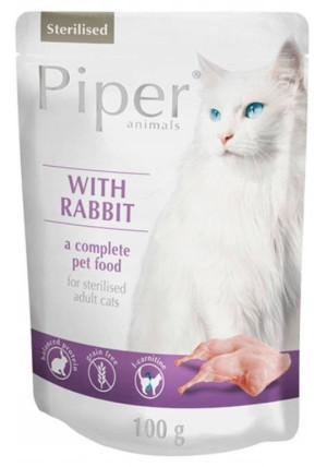 PIPER Animals Sterilised - dla kota z królikiem (saszetka) 10x 100g