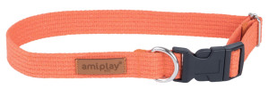 AMIPLAY Obroża regulowana Cotton - Pomarańczowa S (28-40 x 1,5cm)