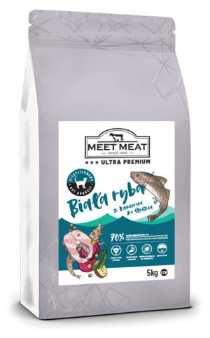MEET MEAT Cat Adult Sterilised - Biała ryba z kawiorem ze śledzia 1,5 kg
