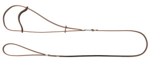 DINGO Smycz skórzana wystawowa - ringówka 0,6/150cm brązowa