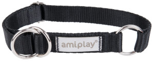 AMIPLAY Obroża półzaciskowa Samba - Czarna M
