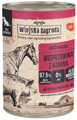 WIEJSKA ZAGRODA PIES - Wieprzowina z koniną 400g