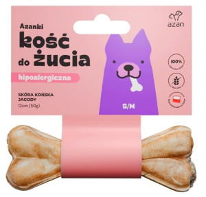 AZANKI Kość hipoalergiczna ze skóry końskiej z jagodami 17 cm