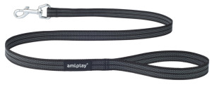 AMIPLAY Smycz Rubber 120cm - Czarna S-M