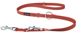AMIPLAY Smycz regulowana 6 in 1 Rubber - Pomarańczowa S-M