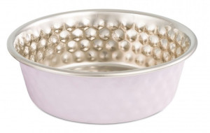 BARRY KING Miska dla psa tłoczona plaster miodu ze stali nierdzewnej 470 ml - fioletowa