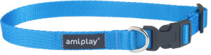 AMIPLAY Obroża regulowana Basic - Niebieska M (25-40 x 1,5cm)