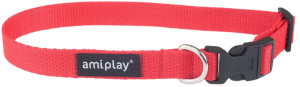 AMIPLAY Obroża regulowana Basic - Czerwona S (20-35 x 1cm)