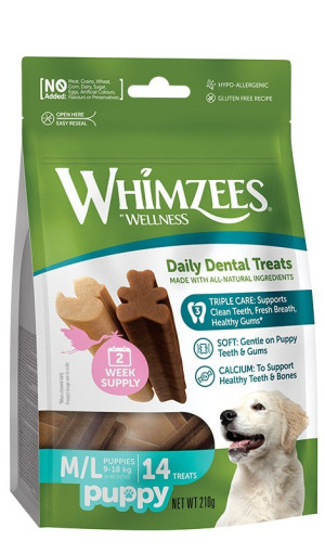 WHIMZEES Gryzaki dentystyczne Puppy M/L - dla szczeniąt 14 szt.