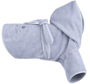 AMIPLAY Spa Szlafrok kąpielowy dla psa - Szary 25 cm